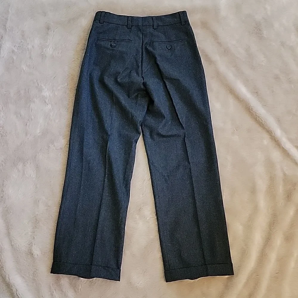 POLO BY RALPH LAUREN CHARCOAL GRAY 100% WOOL DRESS PANTS, SIZE 8